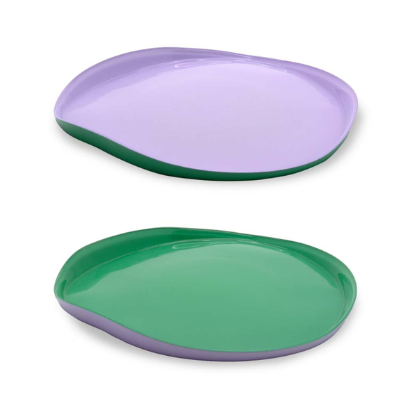 Set of 2 - glass plates Diameter 21 cm