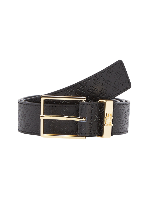 Monogram Leather Belt With Square  Buckle