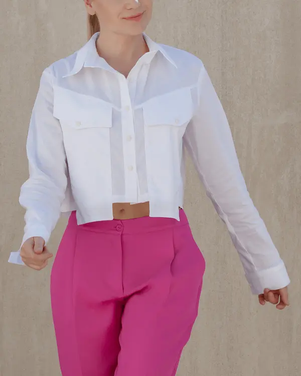 Poplin Crop Shirt