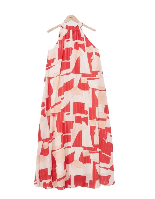 Geometric Print Long Dress
