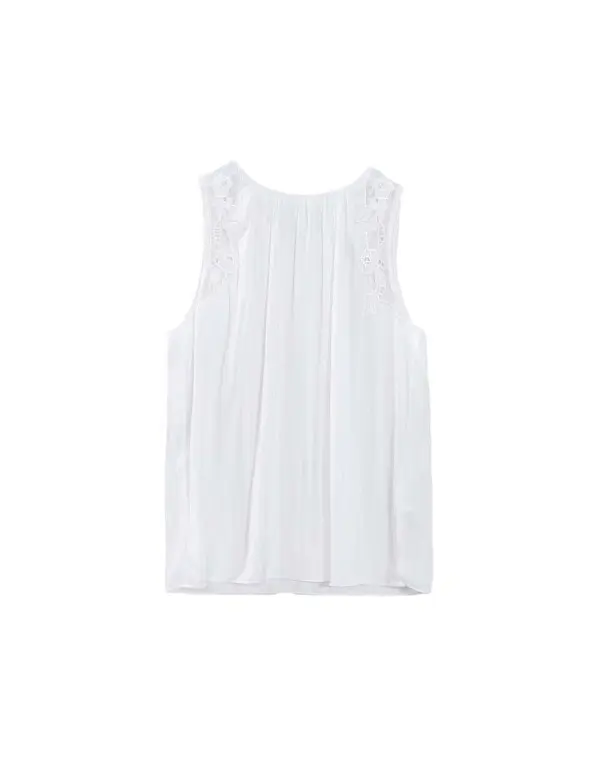 crinkled effect top with lace