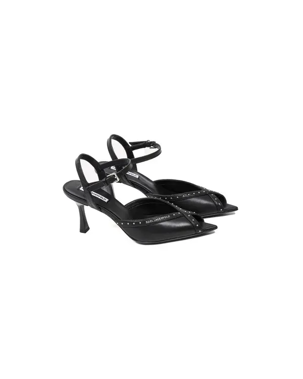 Studded High-Heeled Sandals
