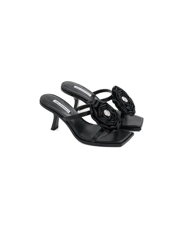 Heeled Sandals with Floral Embellishments