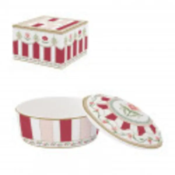 Porc.Jewelry Round Box Ø 10 Cm W/Lid In Color Box