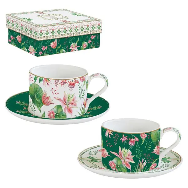 Set 2 porceain cups & saucers  240 ml in gift box