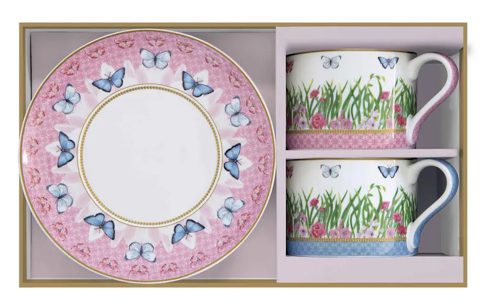 Set 2 porceain cups & saucers  240 ml in gift box