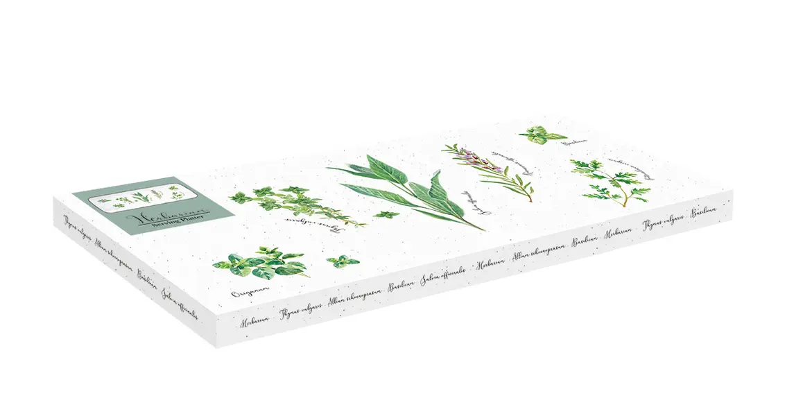 Porcelain serving platter 36x15,5 cm in color box HERBARIUM