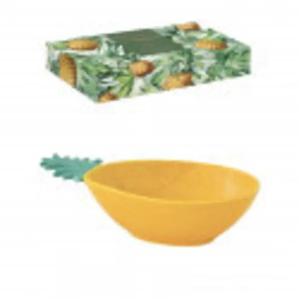 Porc.bowl 17,5x11,5 cm pineapple shape in color