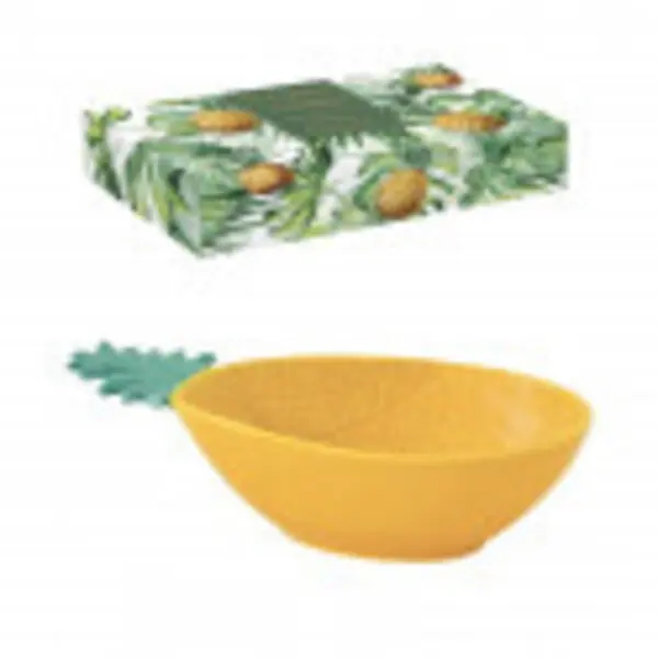 Porc.bowl 22,5x14,5 cm pineapple shape in color