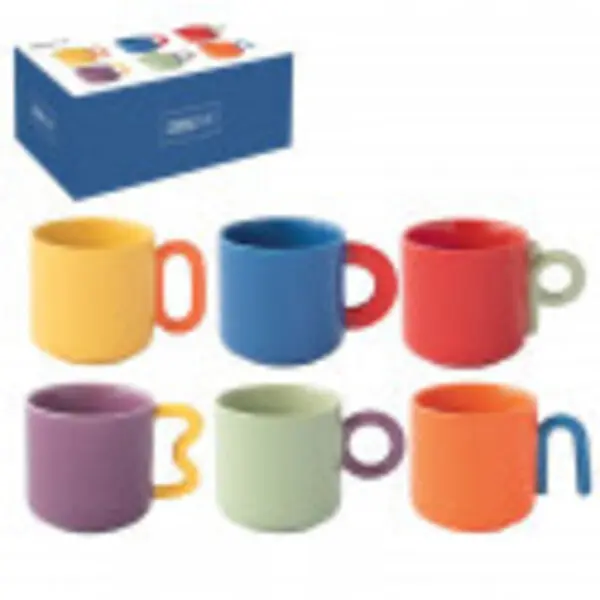 Set 6 porc.coffee cups 100 ml in color box CREATIVE COLOURED