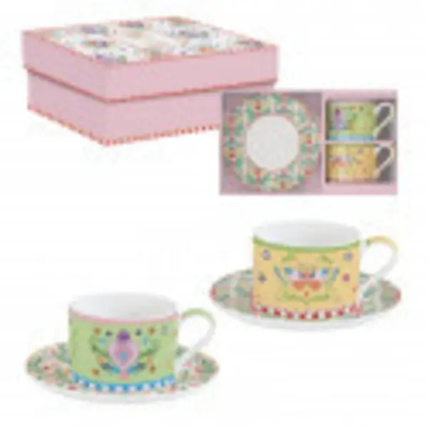 Set 2 porceain cups & saucers  240 ml in gift box