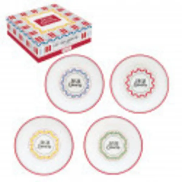 Set 4 porc.pasta plates Ø 20 cm in color box