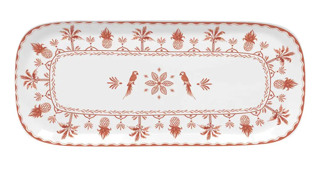 Porcelain serving platter 40x17,5 cm in bulk EXOTIC VIBES (VERS.TANGERINE)