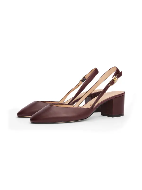  Smooth Leather Slingback Pumps