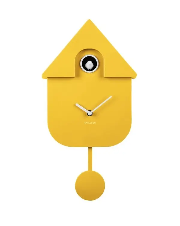 Wall clock Modern Cuckoo ABS bright yellow