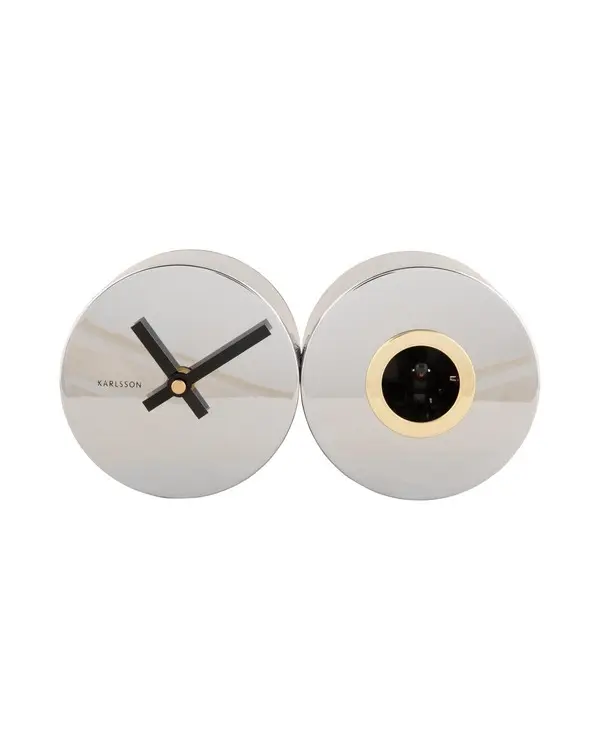 Wall clock Duo Cuckoo chrome plated