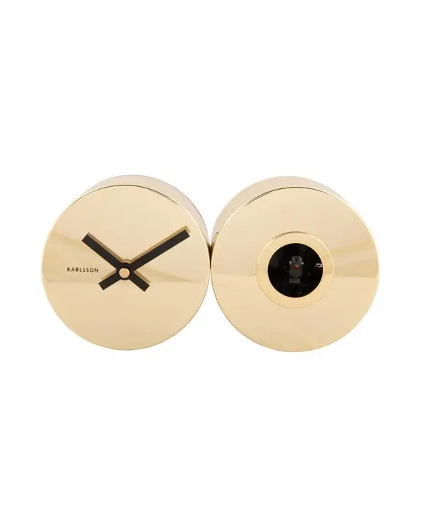 Wall clock Duo Cuckoo gold plated