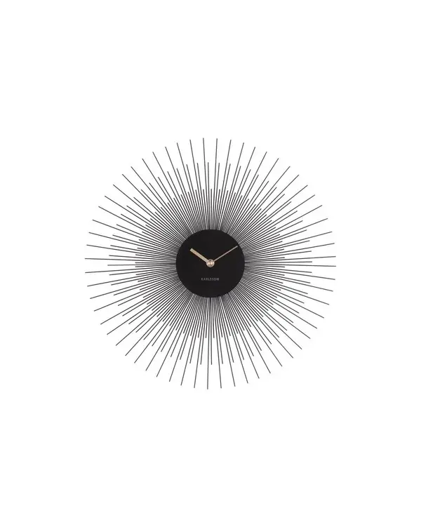 Wall clock Peony steel black