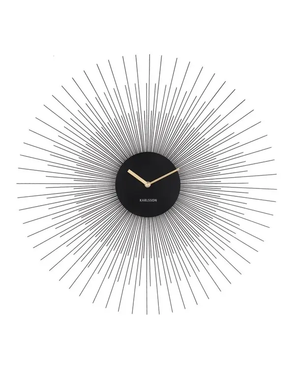 Wall clock Peony steel large black