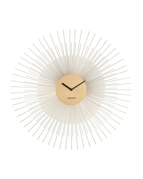 Wall clock Peony steel large gold