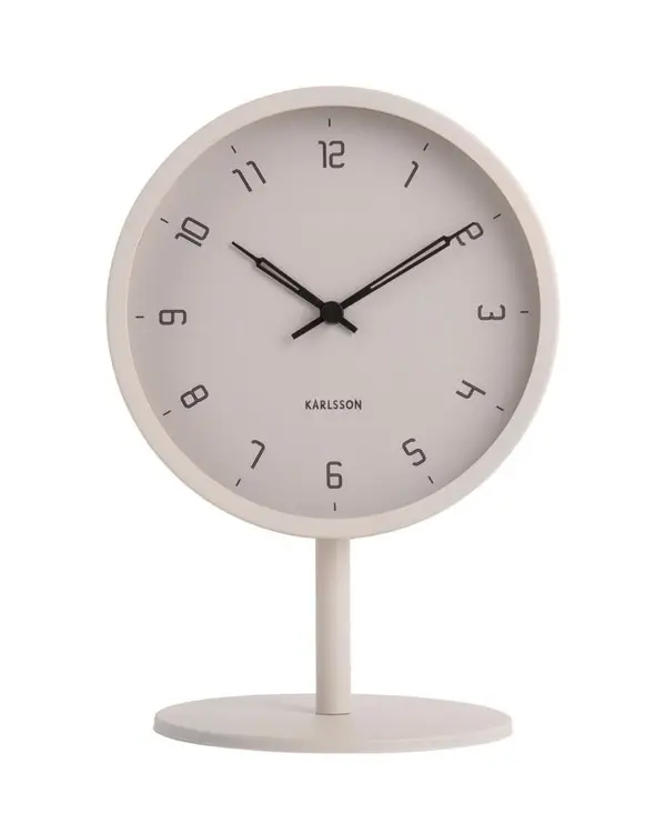 Table clock Stark iron matt warm grey