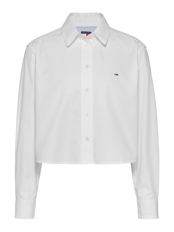  Relaxed Cropped Cotton Poplin Shirt
