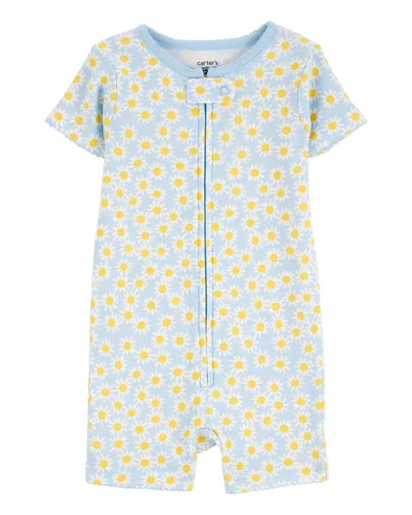 Daisy Floral Snug Fit Cotton 1-Piece Pyjamas