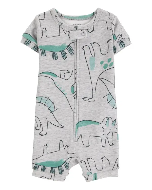 Dinosaur Print Snug Fit Cotton 1-Piece Pyjamas