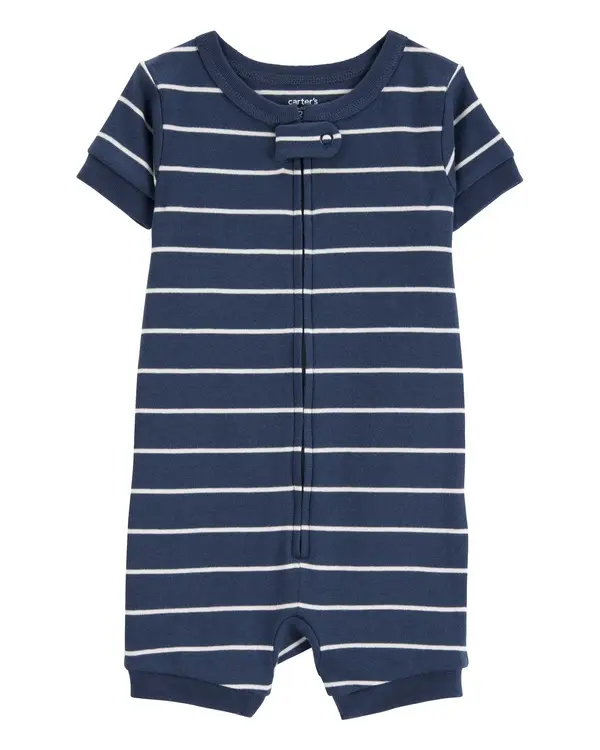Striped Snug Fit Cotton 1-Piece Pyjamas