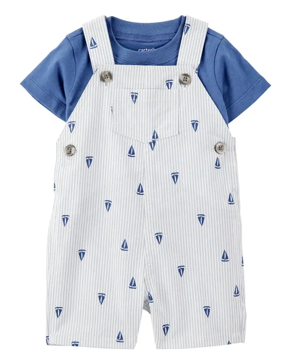 2-Piece Tee & Sailboat Shortall Set
