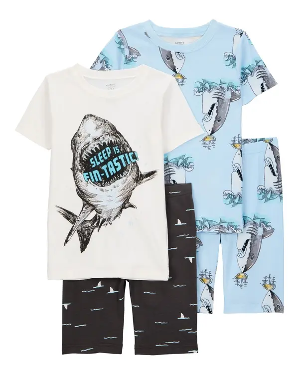 Shark Cotton 4-Piece Pyjamas