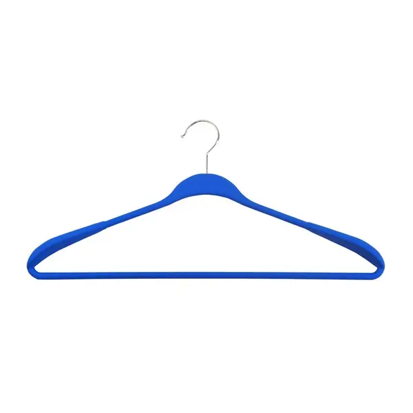  Set of 2 Pieces - Plastic Soft Touch Hangers  Blue 