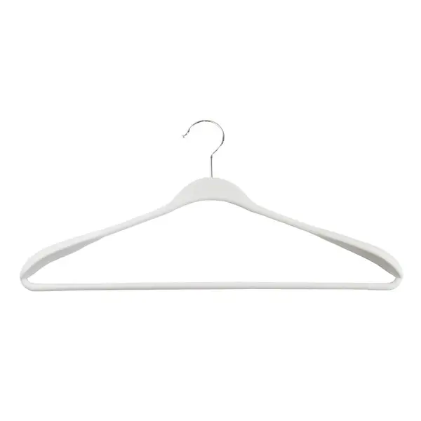  Set of 2 Pieces - Plastic Soft Touch Hangers White