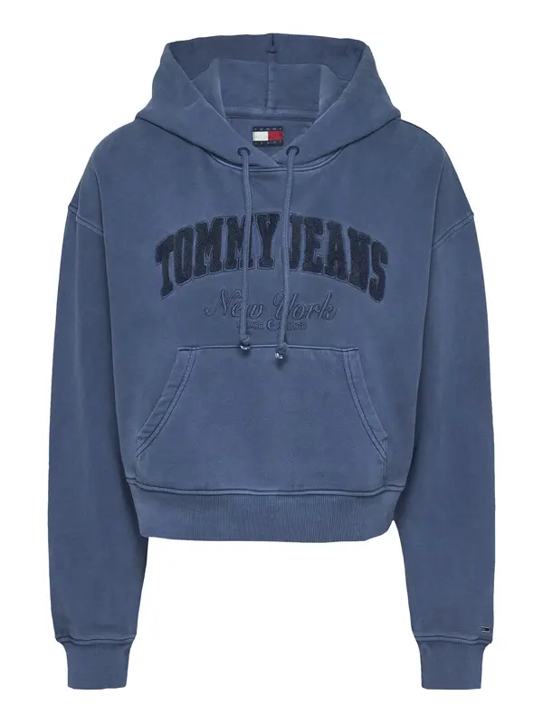  Boxy Cropped Varsity Hoodie