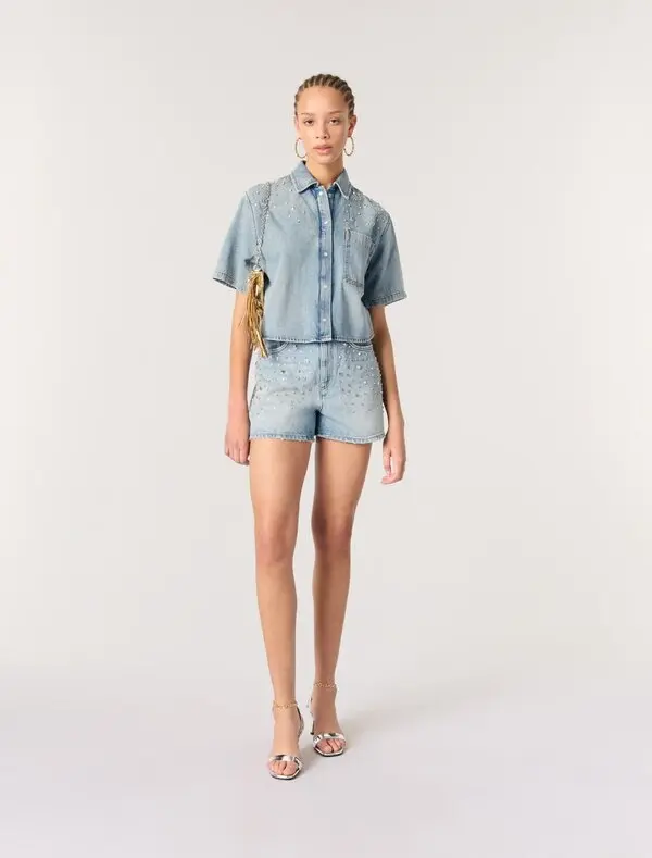 Studded denim shirt
