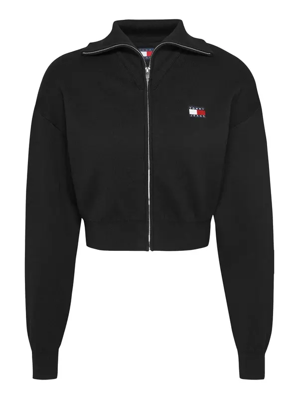  Relaxed Cropped Zip Cardigan