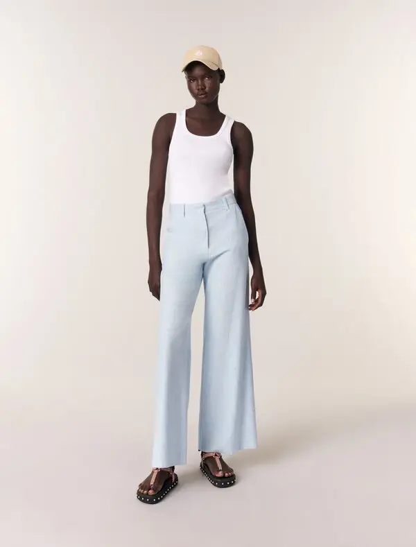 Wide-leg suit trousers
