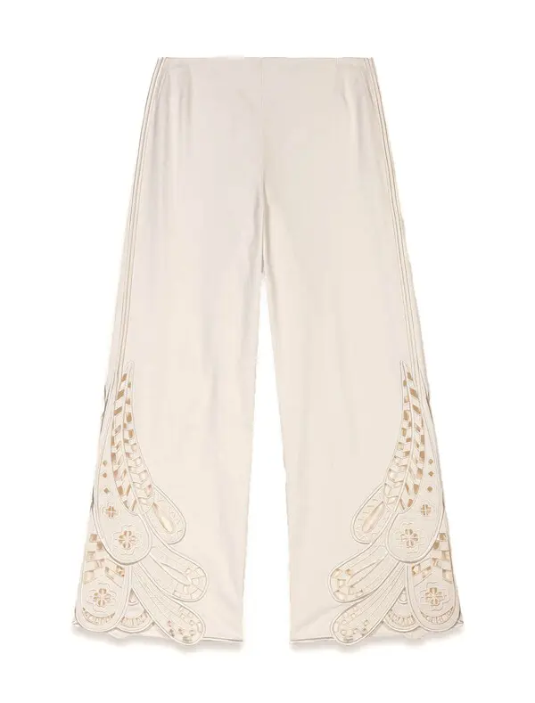 Embroidered Wide Leg trousers