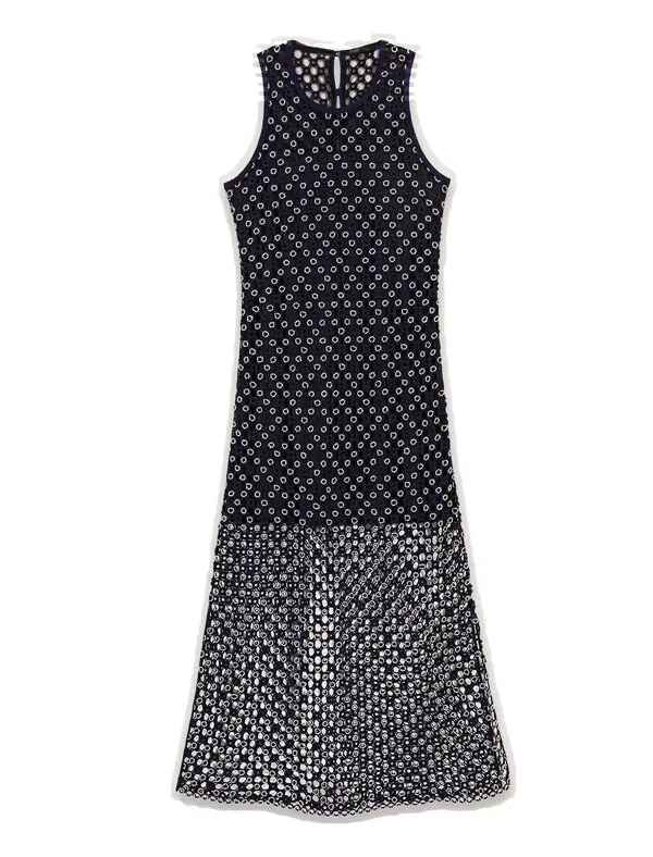 Beaded crochet maxi dress