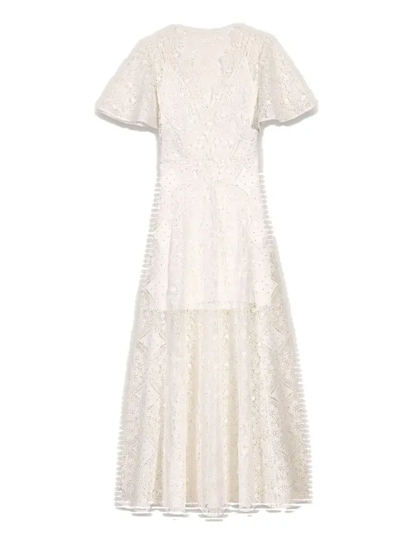 Floral guipure maxi dress