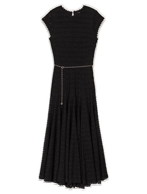 Crochet-knit maxi dress