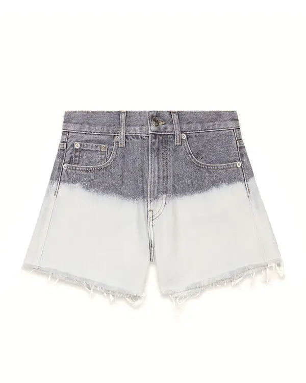 Tie-dye denim shorts
