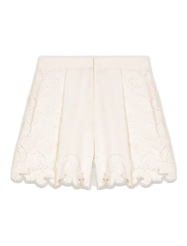 Embroidered floral shorts
