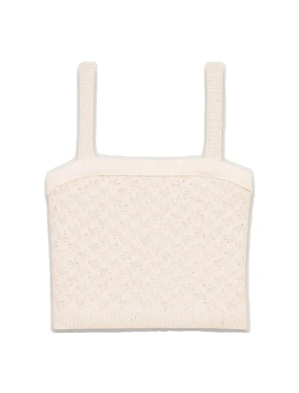 Tweed-effect knit crop top
