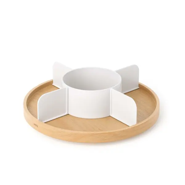 BELLWOOD LAZY SUSAN DIVIDED WHT/NAT