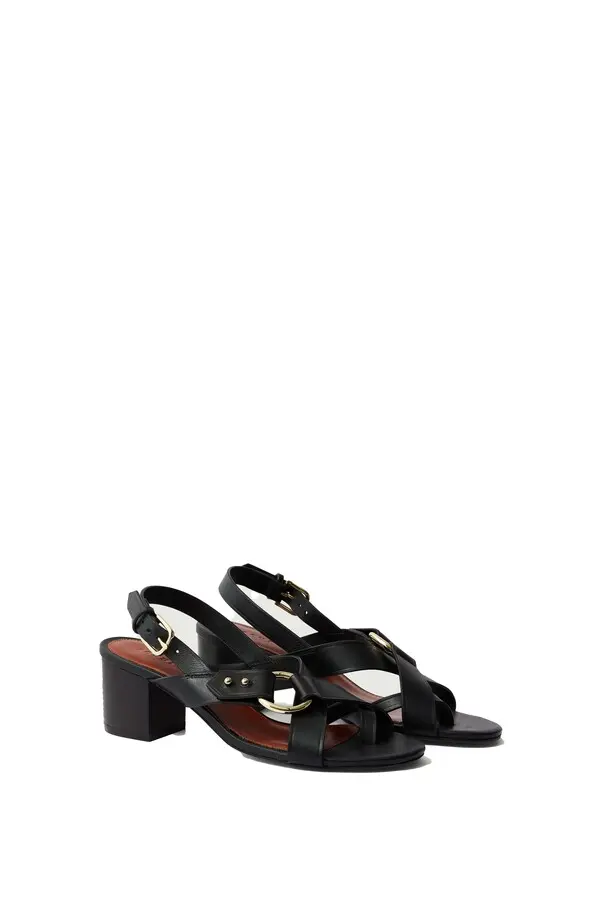 block heel leather sandals