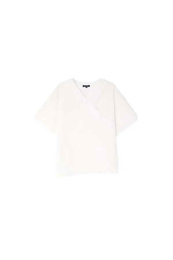 Asymmetric organic cotton poplin Top