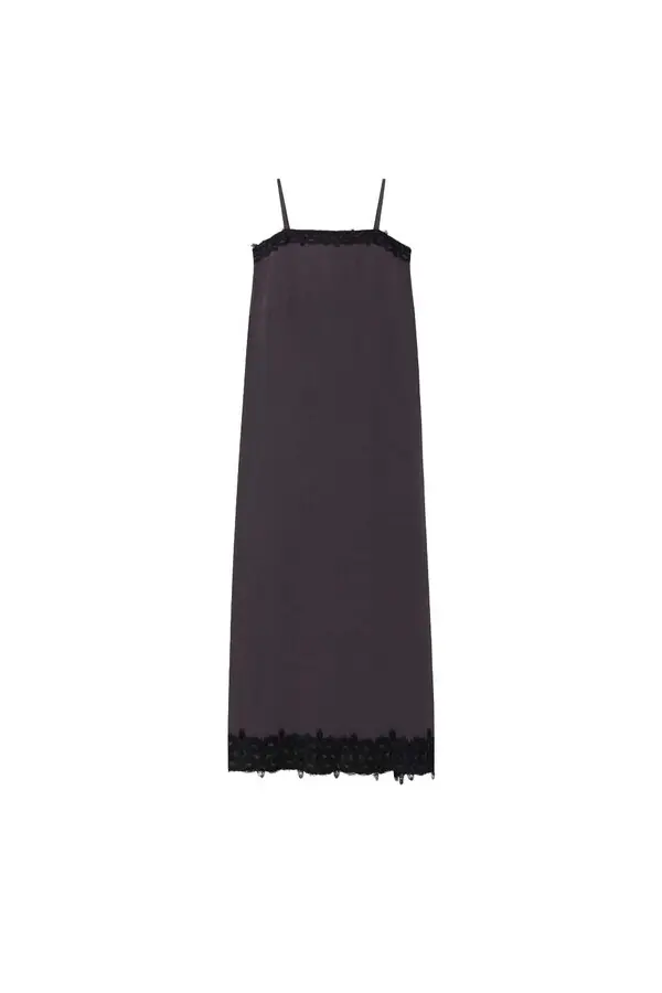 Silk and lace midi dress