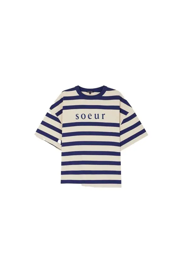 Loose fit Short sleeves striped T-shirt