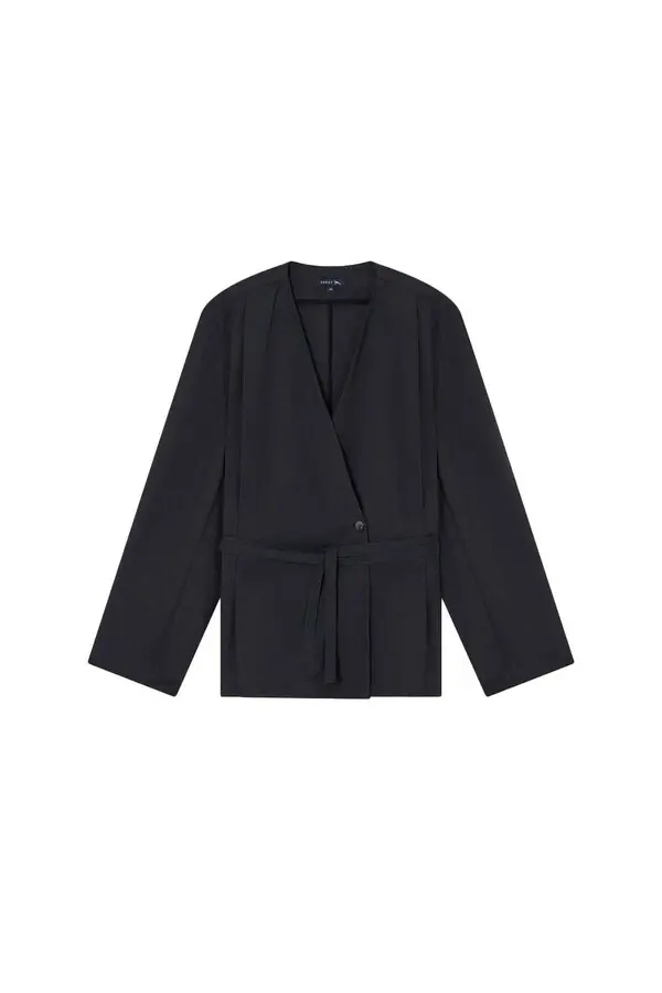 Straight cut V-neck kimono-style jacket